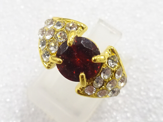 JAPANESE KIMONO / ANTIQUE COLORED STONE RING (SIZE 13)